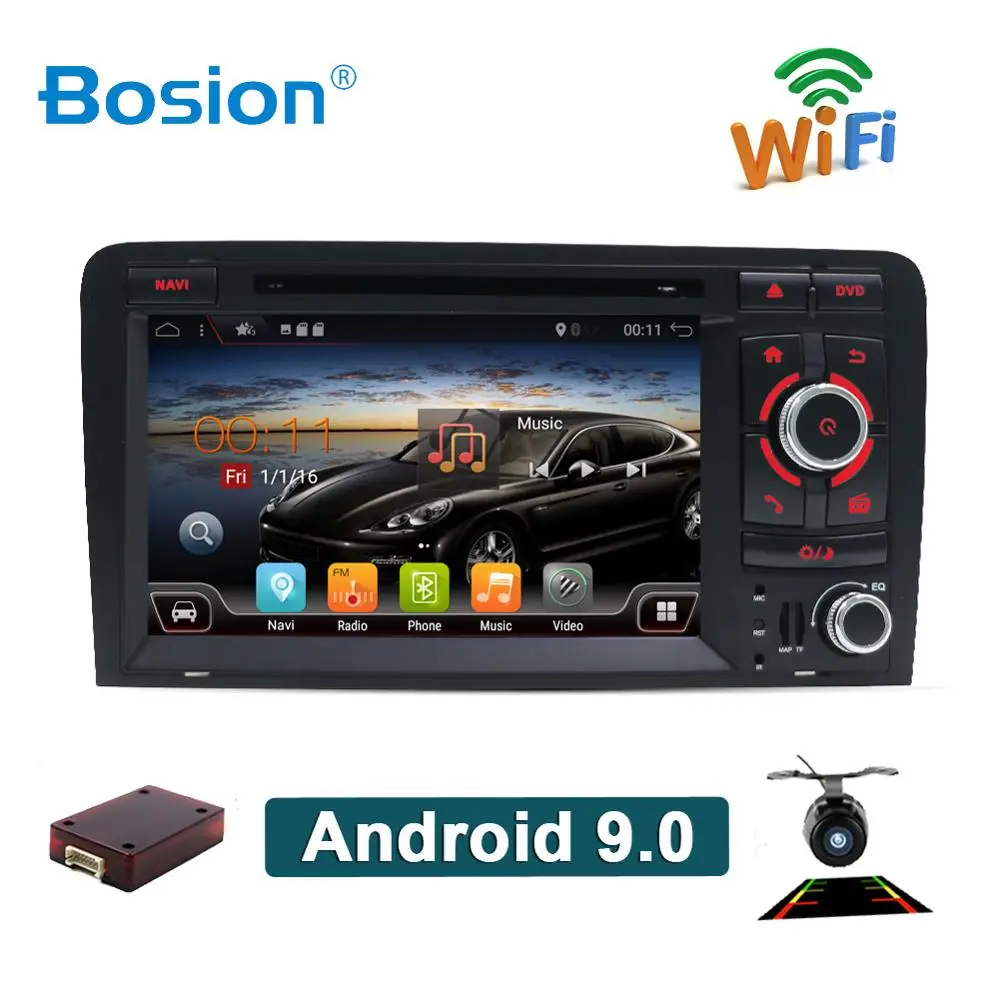 

Bosion 7'' HD Android 9.0 Octa Core Car Radio Stereo DVD Player GPS For Audi A3 8P 2003-2011 2 din car multimedia dvd player GPS