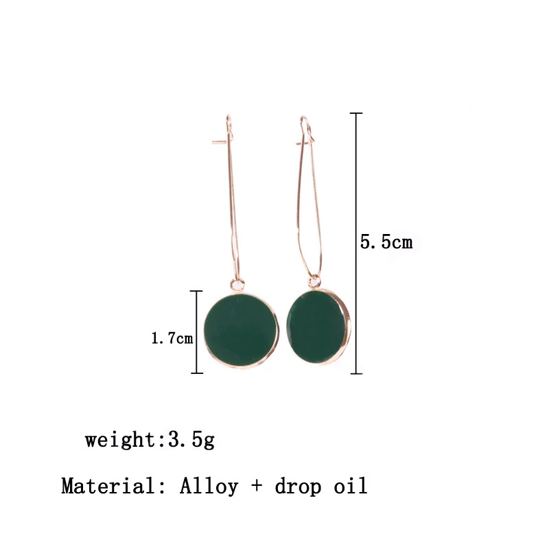 Модные женские простые зеленые круглые маленькие свежие серьги для девушек, женские серьги с подвеской хорошего качества