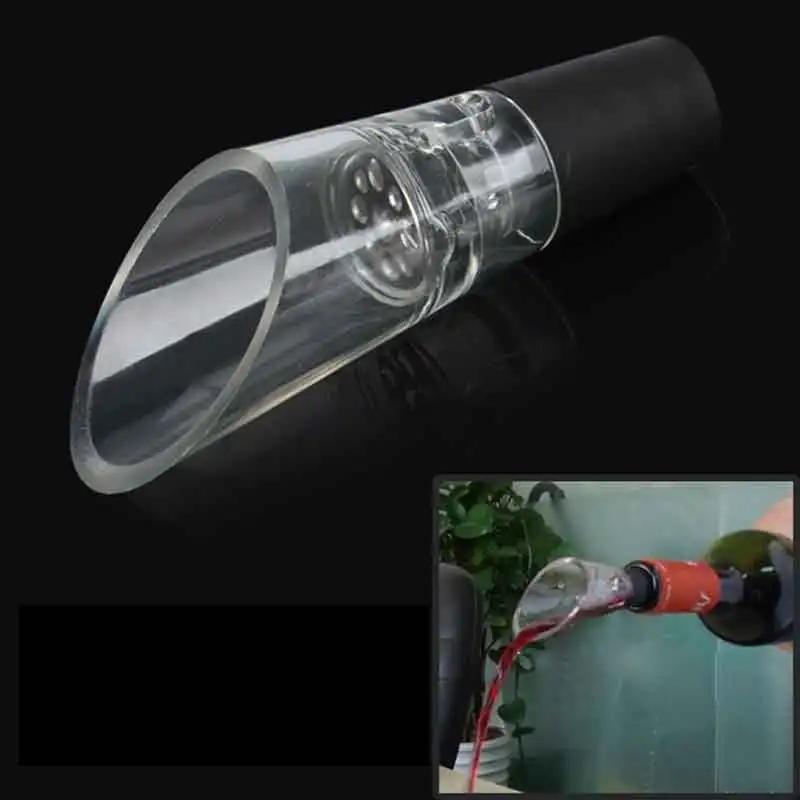 

Red Wine Aerator Plastic Wine Pourer Pour Spout with Rubber Bottle Stopper Decanter Bar Tools