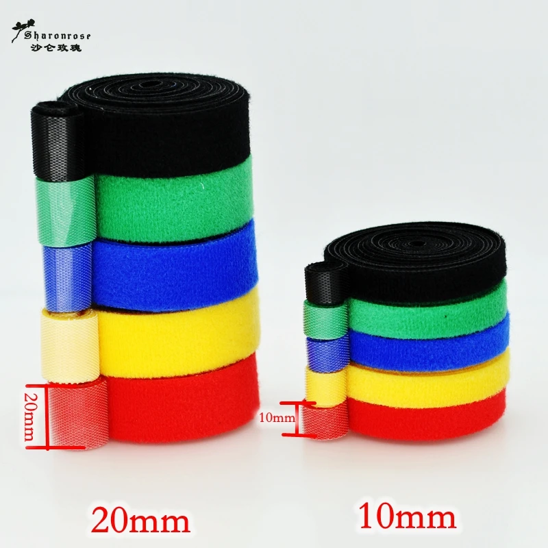 

2yards/lot 10/20mm Adhesive Hook and Loop Fastener Tape Back To Back Self Adhesive sew on Snap Fastener Sewing Accessories