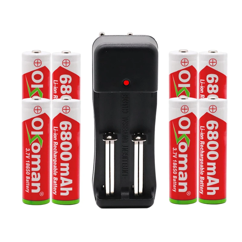 Аккумулятор Okoman 18650 3 7 В 6800 мАч перезаряжаемый литий ионный аккумулятор с