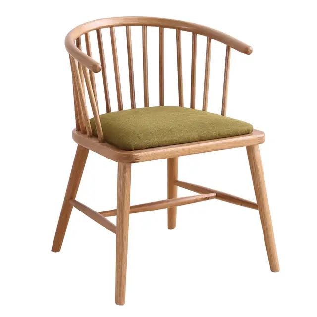 Nordic Solid Wooden Chair White Oak Dining Chair Windsor Armchair