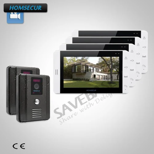 HOMSECUR 7 "проводной видео и аудио умный дверной звонок + Датчик-контролируемые ИК-огни для качества ночного видения 2C4M