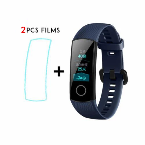 add protector Смарт-браслет huawei Honor Band 4 Amoled, цветной сенсорный экран 0,95 дюйма, для плавания, для обнаружения пульса и сна - Цвет: add protector