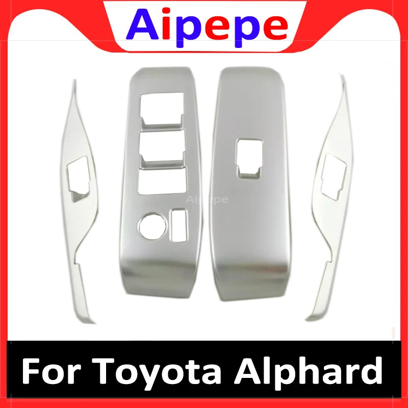 Для Toyota Alphard Vellfire ABS Матовый боковой двери подлокотник оконный подъемный переключатель, накладка, отделка интерьера, аксессуары