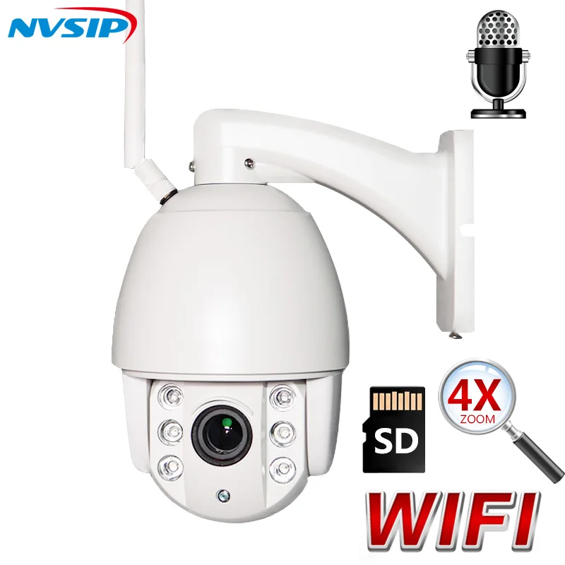 

1080P Mini PTZ Wireless IP Camera 4X Zoom Built in 32G TF Card ONVIF2.0 40-60M IR Distance Outdoor Surveillance Home Security
