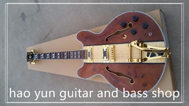 Cheap HOT selling !!! Chinese musical instrument es335 cutomized hollow body bigsby jazz electric guitar