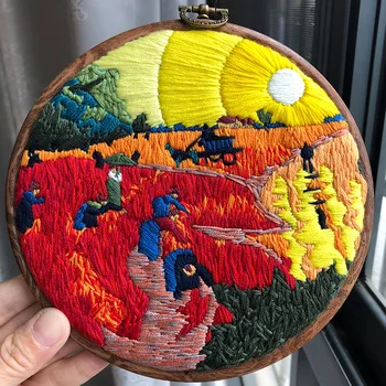 

Van Gogh Series New Embroidery Diy Stereo Handicraft Creative Primary Study on Fabric Material Package