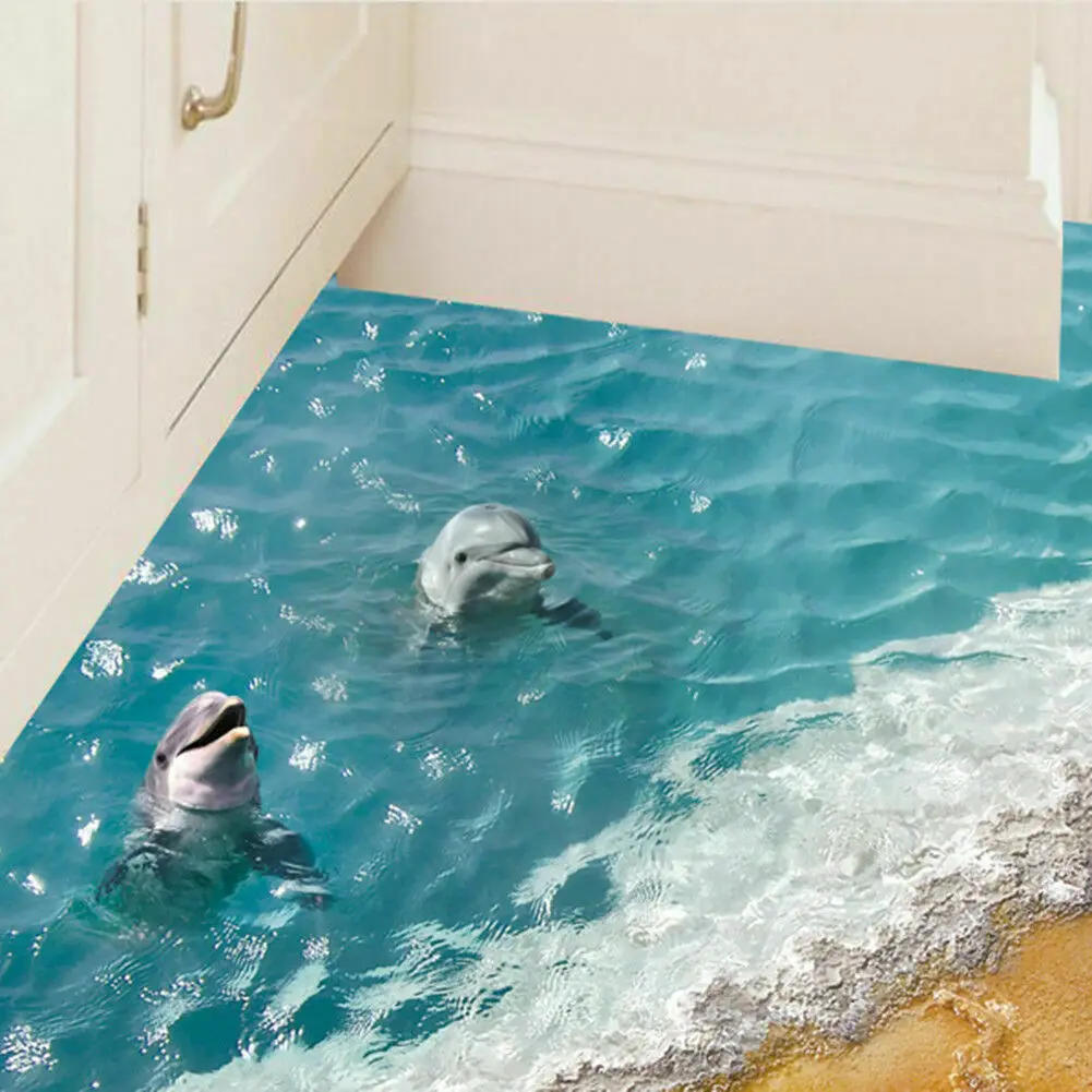 Новинка 2019 хит 3D наклейки на стену с изображением пляжа Дельфина съемные