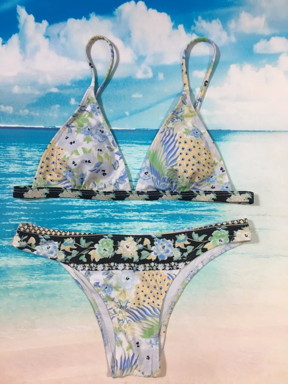 MisShow 2019 комплект бикини сексуальный женский купальник павлин maillot de bain femme летний