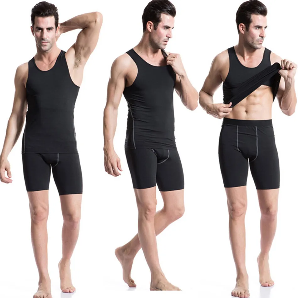 Fitness Gym Bodybuild Tank Top Sport Jersey Compression Sleeveless Shirt Running Vest Quickly Dry White Gym Yoga shirt Men