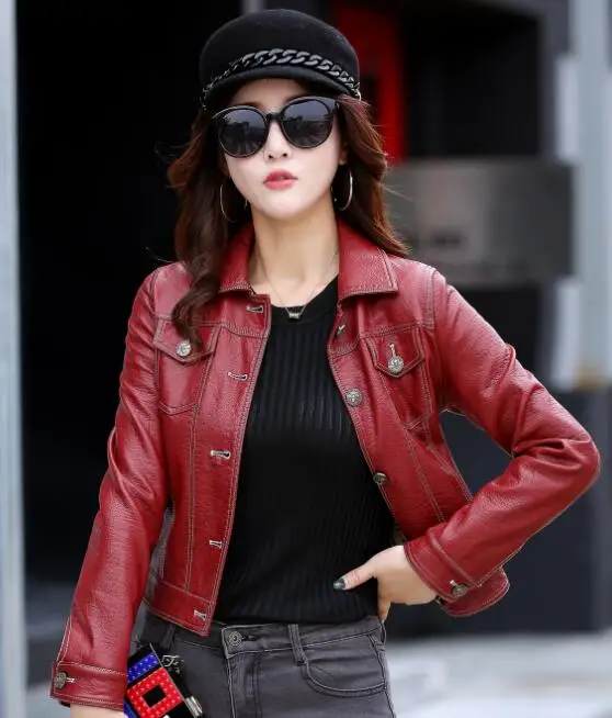 Classic Hip hop style leather Jacket breakdancing Street Leather Coat Punk motorcycle zipper wine red Green Black Leather Jacket