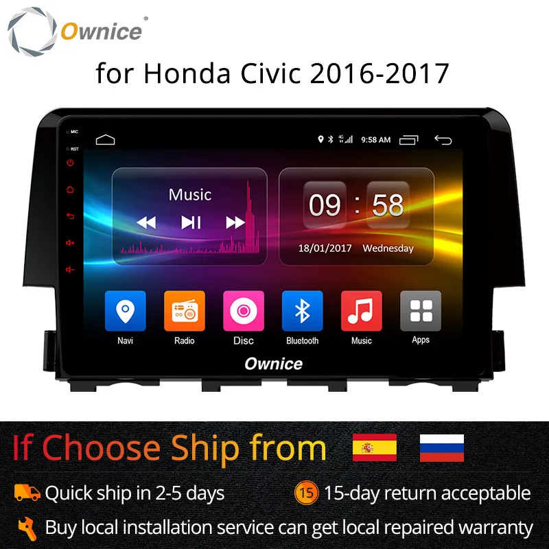 Ownice C500 + G10 Octa Core Android 8 1 Автомобильная dvd навигационная система для Honda Civic 2016 32G