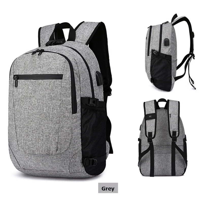 Mochila para hombres, Mochila antirrobo, auriculares USB, Mochila para ordenador portátil, Mochila para hombres, Mochila de viaje de moda informal 2018