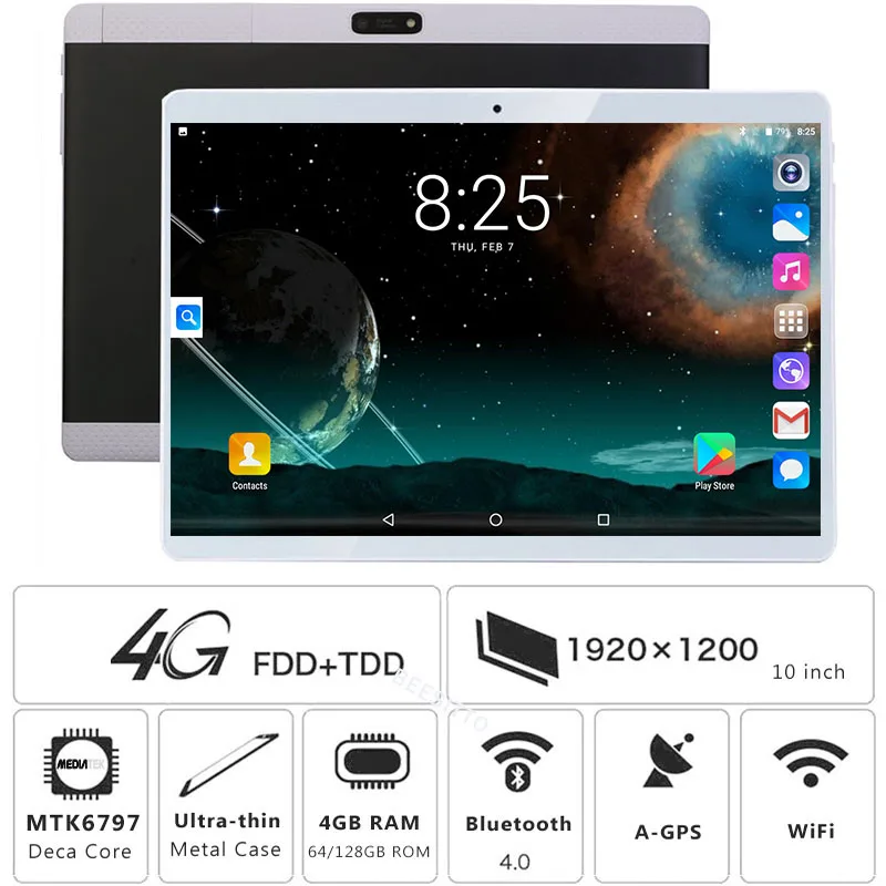 

Google Play Certified 10 inch Tablet PC 4GB RAM 64GB 128GB ROM MT6797 Deca Core 1920*1200 IPS 4G LTE FDD TABLET 10.1"