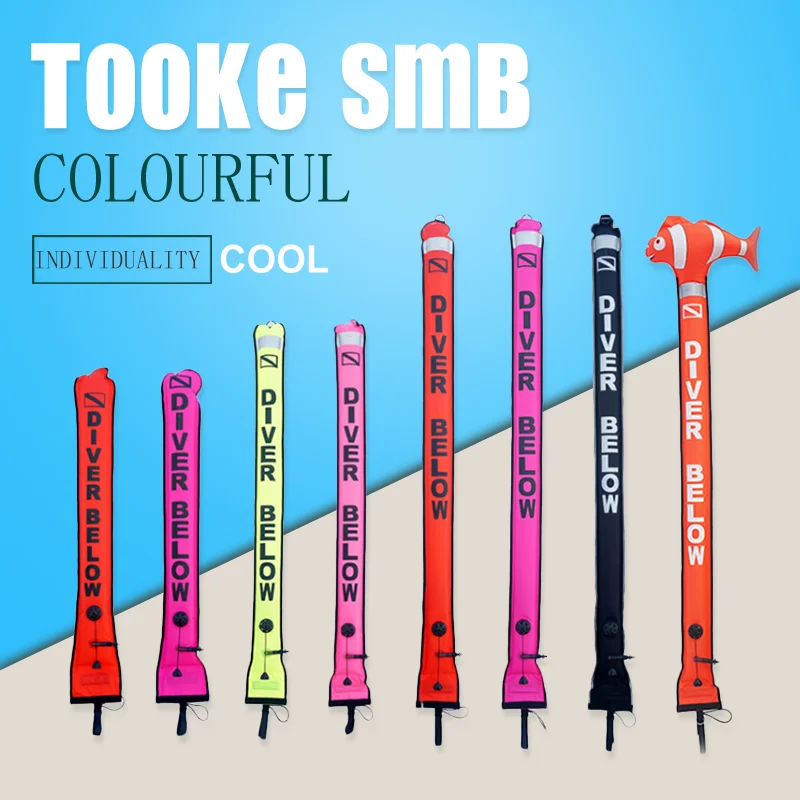 

Scuba Diving Surface Marker Buoy SMB Underwater Safety Signal Buoy Float Inflatable Tube Sausage 150cm 120cm 180cm Dive Buoyancy