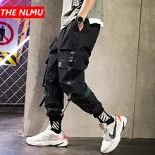 Мужские брюки для бега в стиле хип-хоп, повседневные дизайнерские брюки-карго с лентами, мужские уличные спортивные брюки, брюки Harajuku, одежда WG306