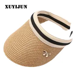 2018 летние милые лук Для женщин пляж солнце шляпа соломенная Пляжная Кепки для дам элегантный Шапки девушки отпуск Тур Hat