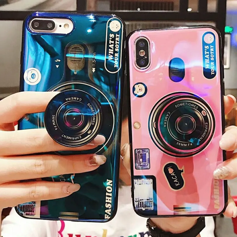 

3D Cartoon Laser Camera Case For XiaoMi Mi A1 A2 Lite 8 se Max 2 3 RedMi S2 Y2 4X 6A 6 Pro Note 5 Pro 5A Soft Phone Holder Case
