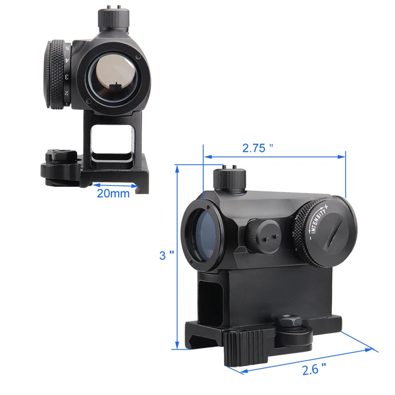 Tactical Mini 1X24 Red Dot Sight Scope with QD Quick Release Mount for Hunting Airsoft RL5-0039-11