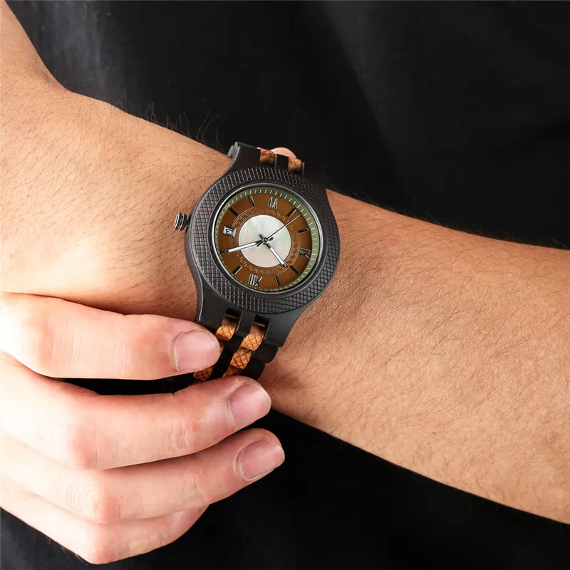 Классические кварцевые часы для женщин и мужчин практичная светящаяся функция деревянные часы элегантный календарь деревянный браслет