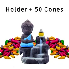 4 цвета горелка для благовоний с обратным потоком керамический маленький монах держатель для ароматических палочек домашний декор кадильница для ароматерапии 50 шт. благовония H