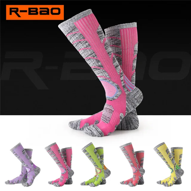 Best Offers 1pair Womens 23cm High Tube Socks Autumn Winter Skiing Climbing Camping Dress Cycling Bowling Camping Hiking Sock 4 Colors