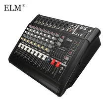 ELM аудио микшер консоль 8 канальный встроенный 48 В фантомное питание цифровой Караоке микрофон смешивания звука усилитель с USB переключателем