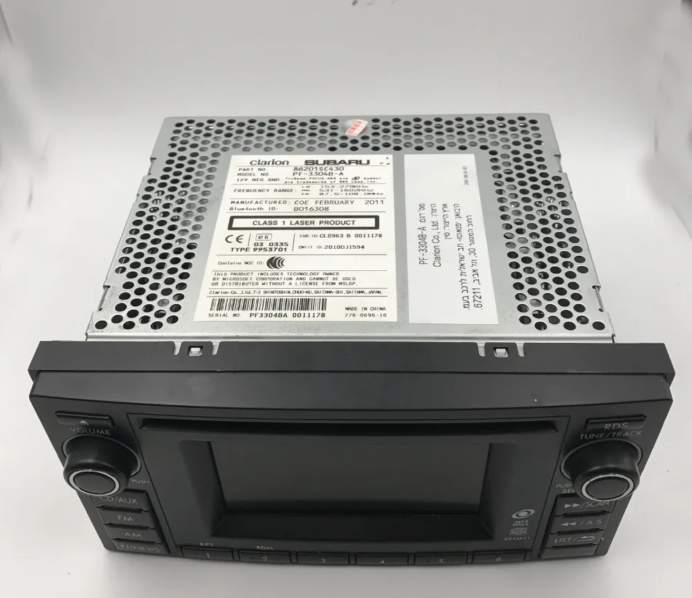 Оригинальный CD проигрыватель 86201SC430 Clarion для SUBRU Forester 2012 OEM автомобильный