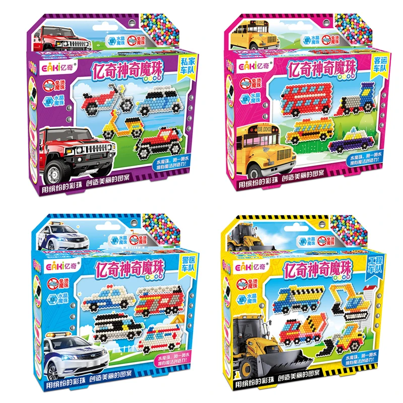 

DOLLRYGA DIY Magical Water Beads Manual 3D Sticky Beads Transportation Excavator Fire Truck Kids Birthday Gift For Children