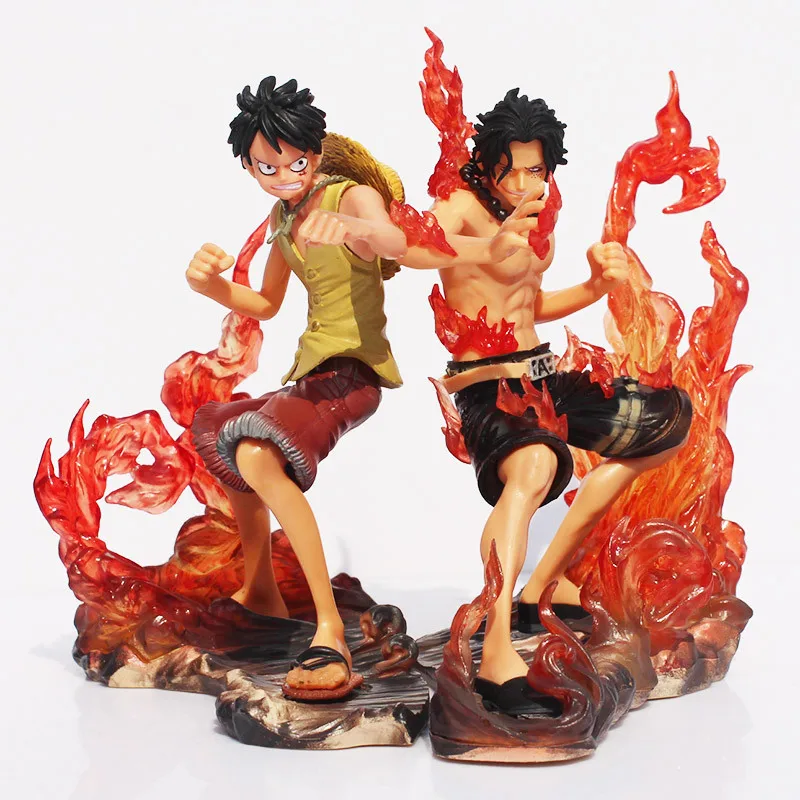 

2pcs/lot 15cm One Piece DX Luffy Ace Brotherhood Anime Cartoon 2 Years Later PVC Figure Toys Battle Ver. Model Dolls