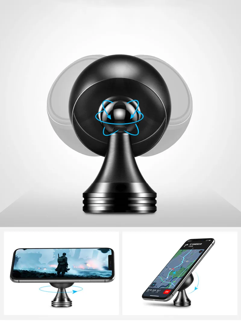 Xundd магнитный автомобильный держатель для телефона на 360 градусов Магнитный держатель на вентиляционное отверстие автомобиля для красивого алюминиевого сплава