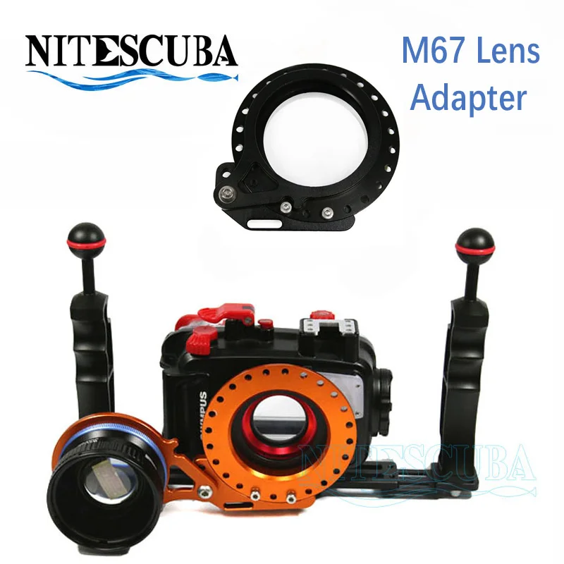 

NiteScuba Diving M67 Thread Swing Lens Adapter Mount Connector for macro close lens RX100 camera case housing 67mm flip adaptor