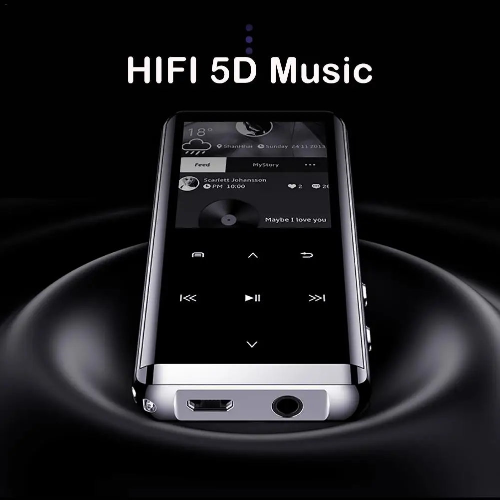 OTG MP3 плеер Диктофон Bluetooth 4,2 сенсорный экран 1,8 дюймов Портативный HIFI 5D музыкальный плеер 8 ГБ/16 г ультра тонкий mp3-плеер FM