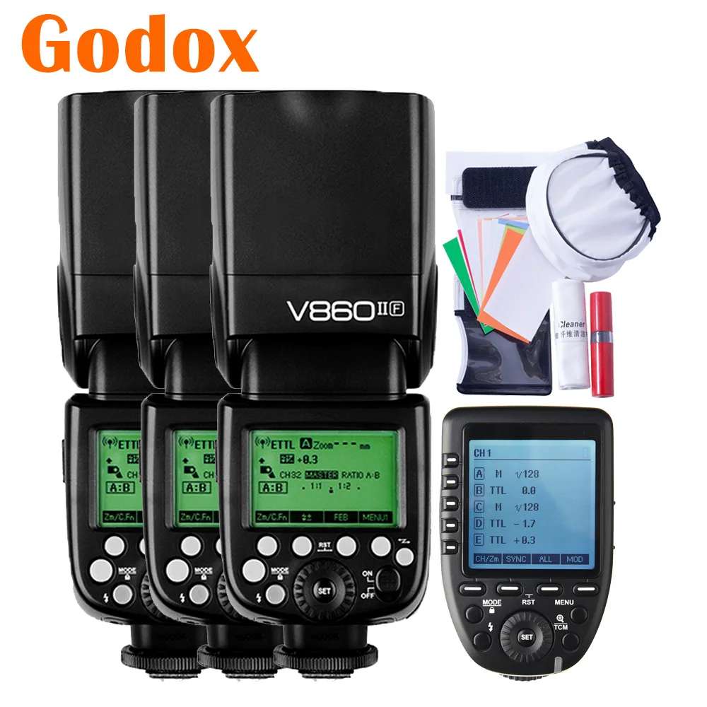 

Godox 2.4G TTL HSS V860II-F Camera Flash Speedlite Xpro-F Transmitter Trigger For Fujifilm X-T30 T20 X-E3 X-T100 X-Pro2 X-M1