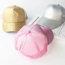 3 шт. Лидер продаж модные женские туфли хвостик Бейсбол Кепки пайетки блестящие грязные Бун Snapback Hat Sun Кепки