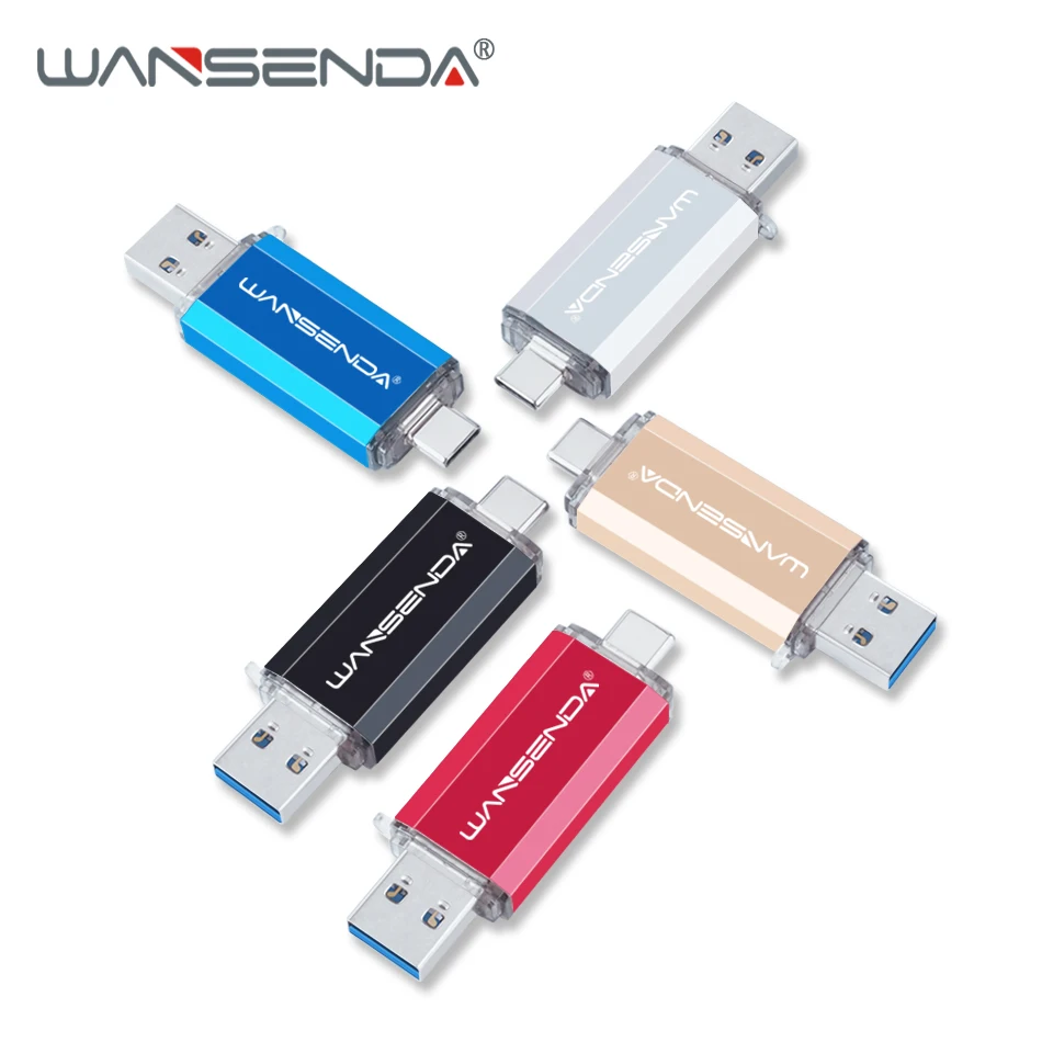 

New Usb 3.0 WANSENDA OTG USB flash drive for Type C SmartPhone 64GB 128GB 256GB High speed Usb Stick 3.0 Pendrive Flash Drive
