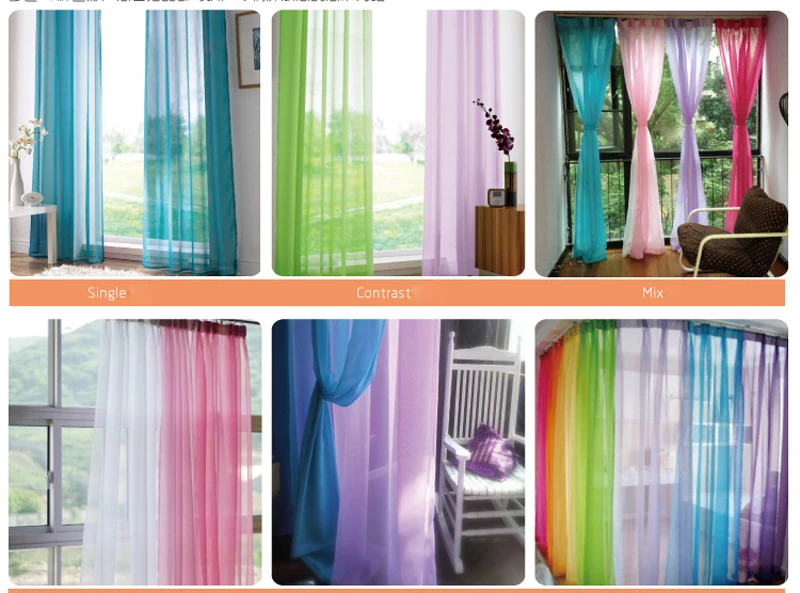 Уличные однотонные прозрачные шторы для французских дверей многоцветные Тюль-шторы для окон драпировка для гостиной балкон тюль