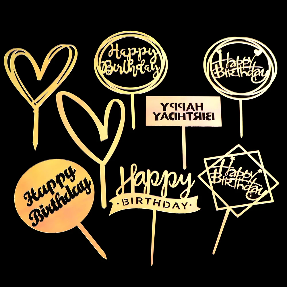 

Acrylic Heart Cake Topper Dessert Decoration for Birthday Party Lovely Gifts Wedding Decal Kids Favors Wedding Cake Decoration