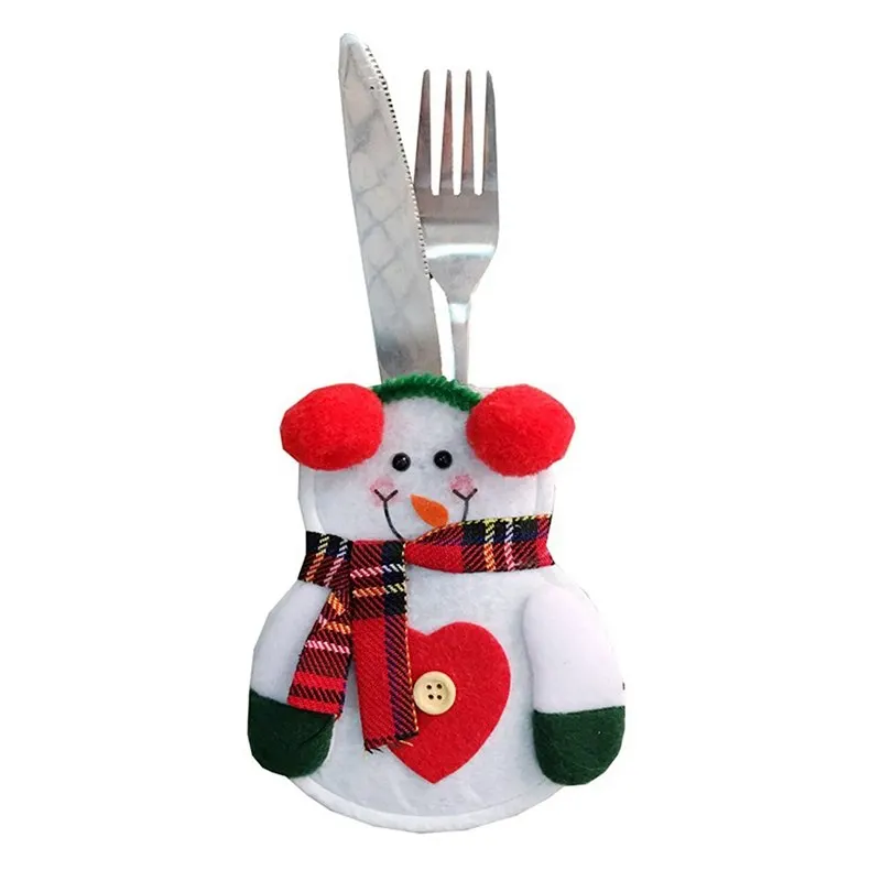 Посуда Вилка для столовых приборов держатель мешок рождественские сумки с карманами Санта Клаус украшение кухонного стола для дома вечерние новогодние - Цвет: B 7x10x13cm