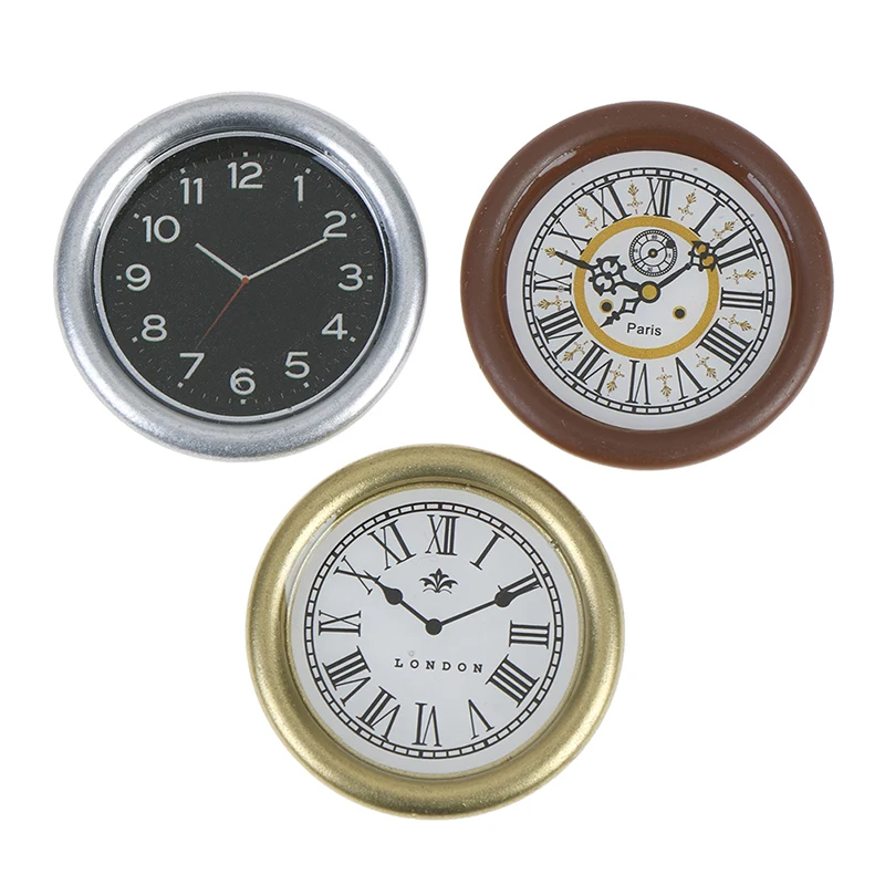 

1:12 Scale Resin Dollhouse Miniature Wall Clock Play Doll House Miniaturas Home Decor Accessories Toy Pretend Play Furniture Toy