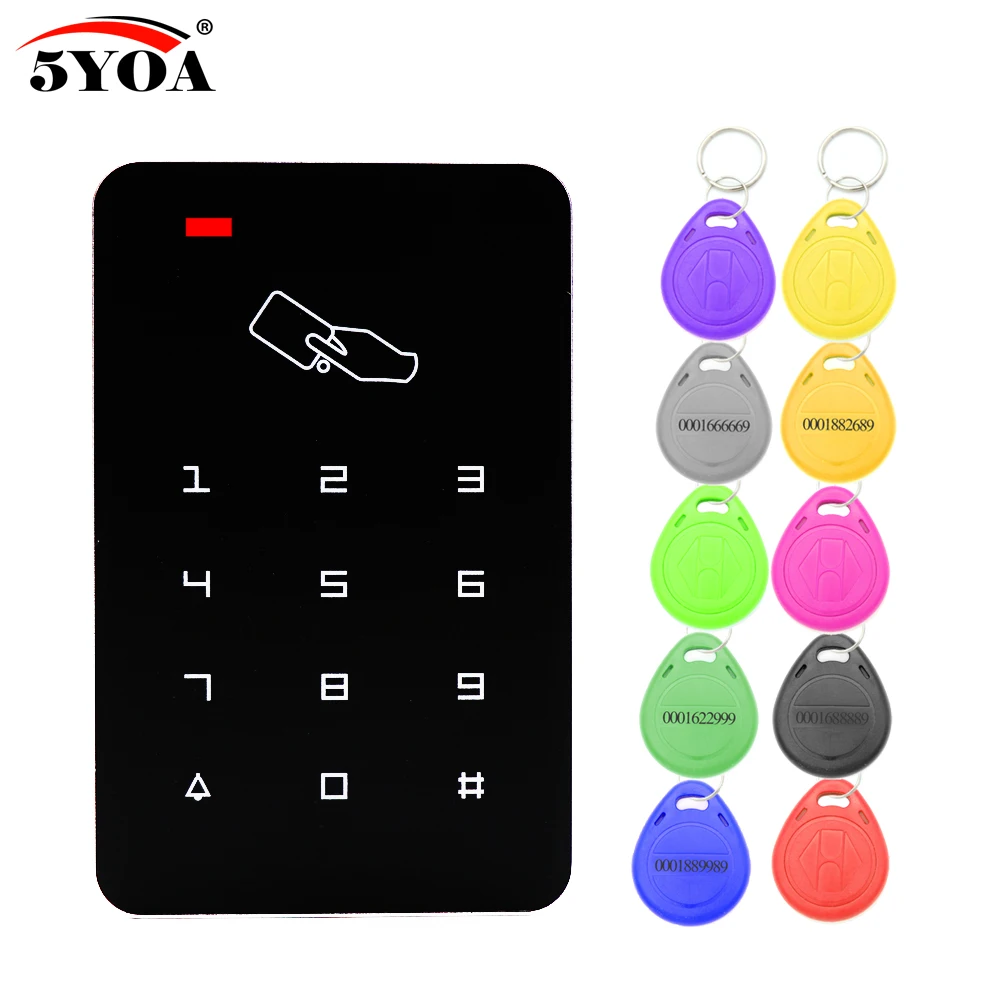 

Standalone Access Controller with 10pcs EM keychains RFID Access Control Keypad digital panel Card Reader For Door Lock System