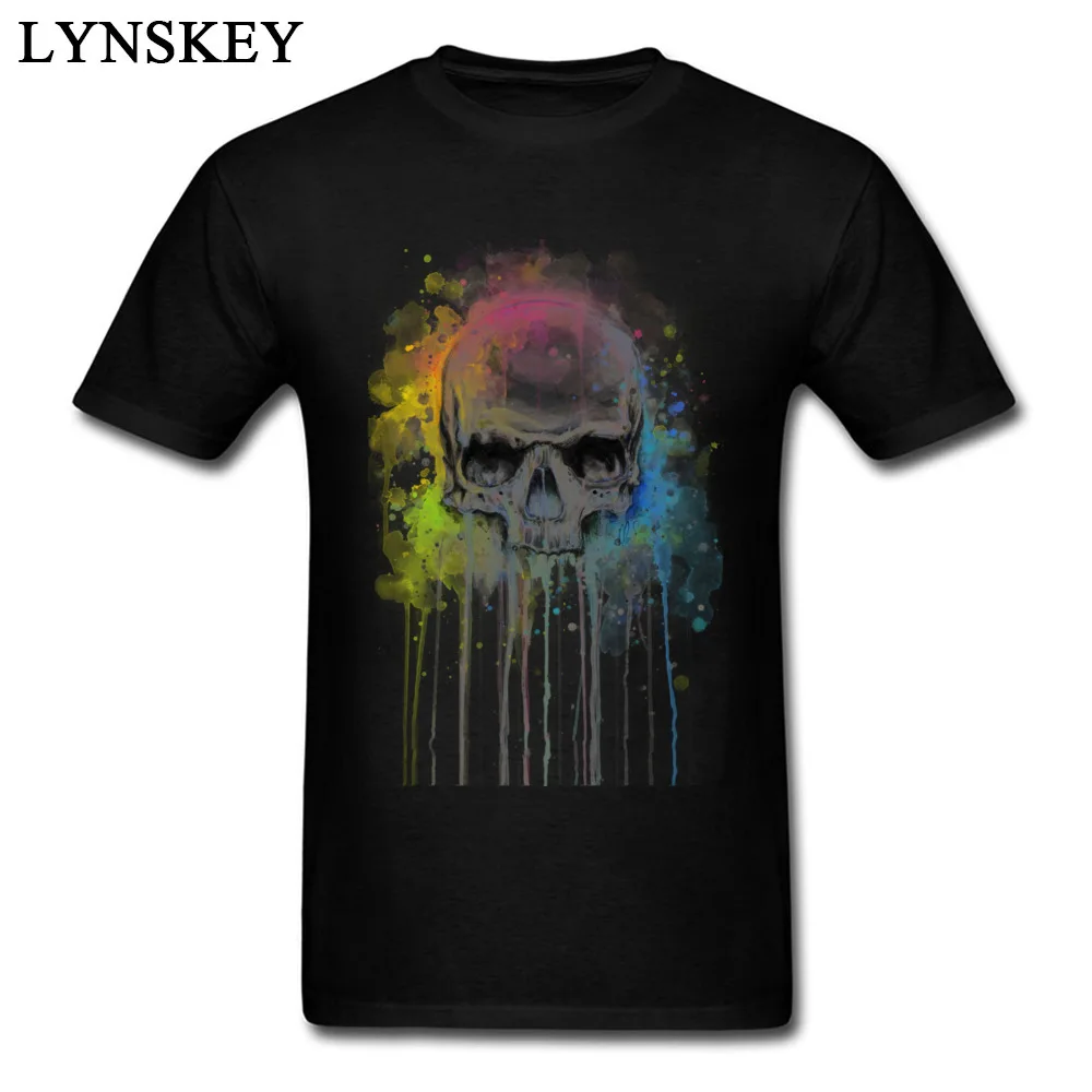 Rainbow Skull Watercolor_black