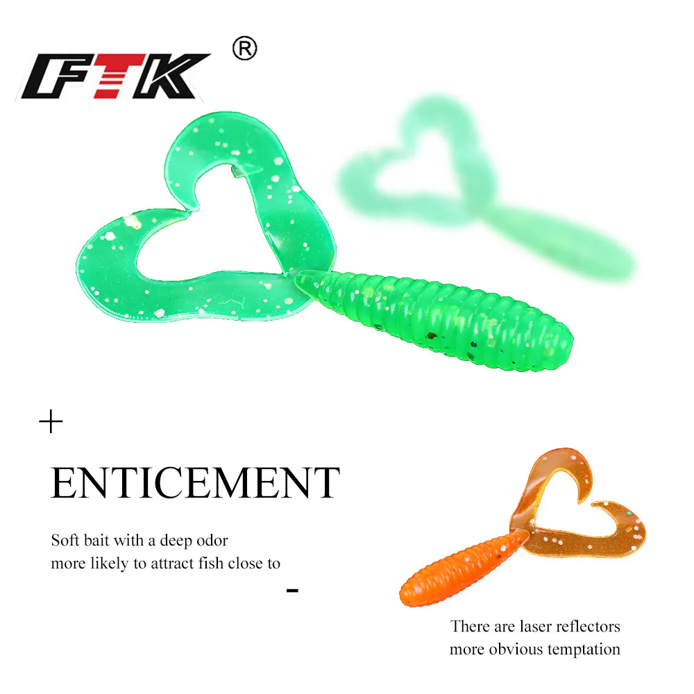  FTK Soft Lure Fishing Lures Swim Baits Jigging Lure Bass Easy Fishing Hook Tackle Soft Wobblers Wor