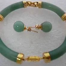 Изысканный Редкий Натуральный Зеленый Камень ygp jewelry браслет серьги набор люкс широкие Крылья Женщины ювелирные изделия