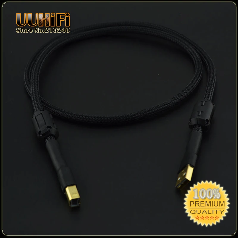 U25 Hi Fi USB кабель для передачи данных черный/Canare аудио с двойным магнитным кольцом