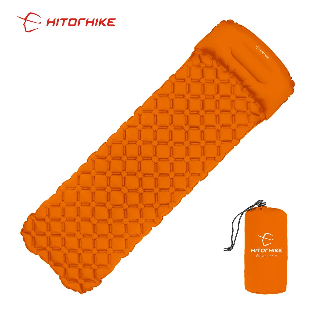 Коврик для сна компактный походный альпинистский воздушный коврик легкий надувной коврик для сна Сверхлегкий портативный коврик для пикника влагостойкий - Цвет: orange