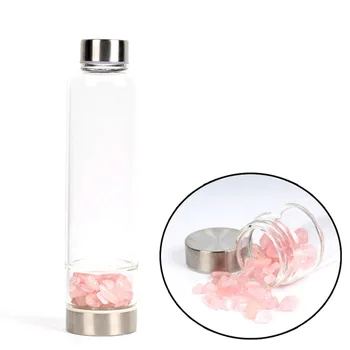 

Hot Sale Crystal Wand Healing Reiki Healing Glass Bottle Natural Quartz Crystal Glass Water Bottle Gema Point
