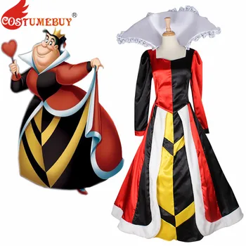 

Costumebuy Alice In Wonderland For Adult Red Queen Of Hearts Costumes Women's Fantasias Dress Movie Cosplay Costume Gown
