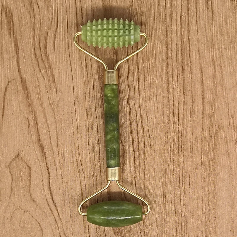 

Massage Roller Double Head Facial Jade Stone Face Thin Slimming Body Head Nature Jade Massager Device Beauty Health Care Tools